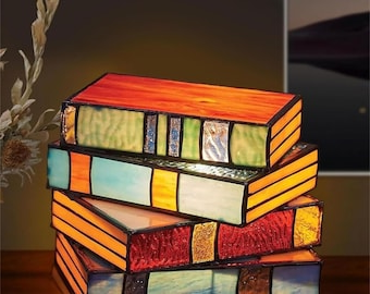 Literary Glow: Stained Glass Book Lamp