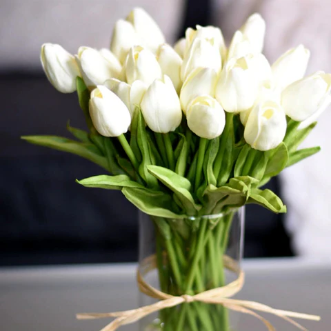 Vibrant 10-Pack Faux Tulip Blooms for Home Décor