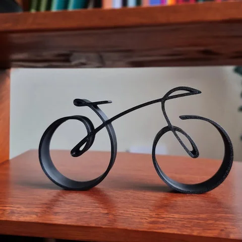 Sleek Bicycle Art Piece in Wireframe Design