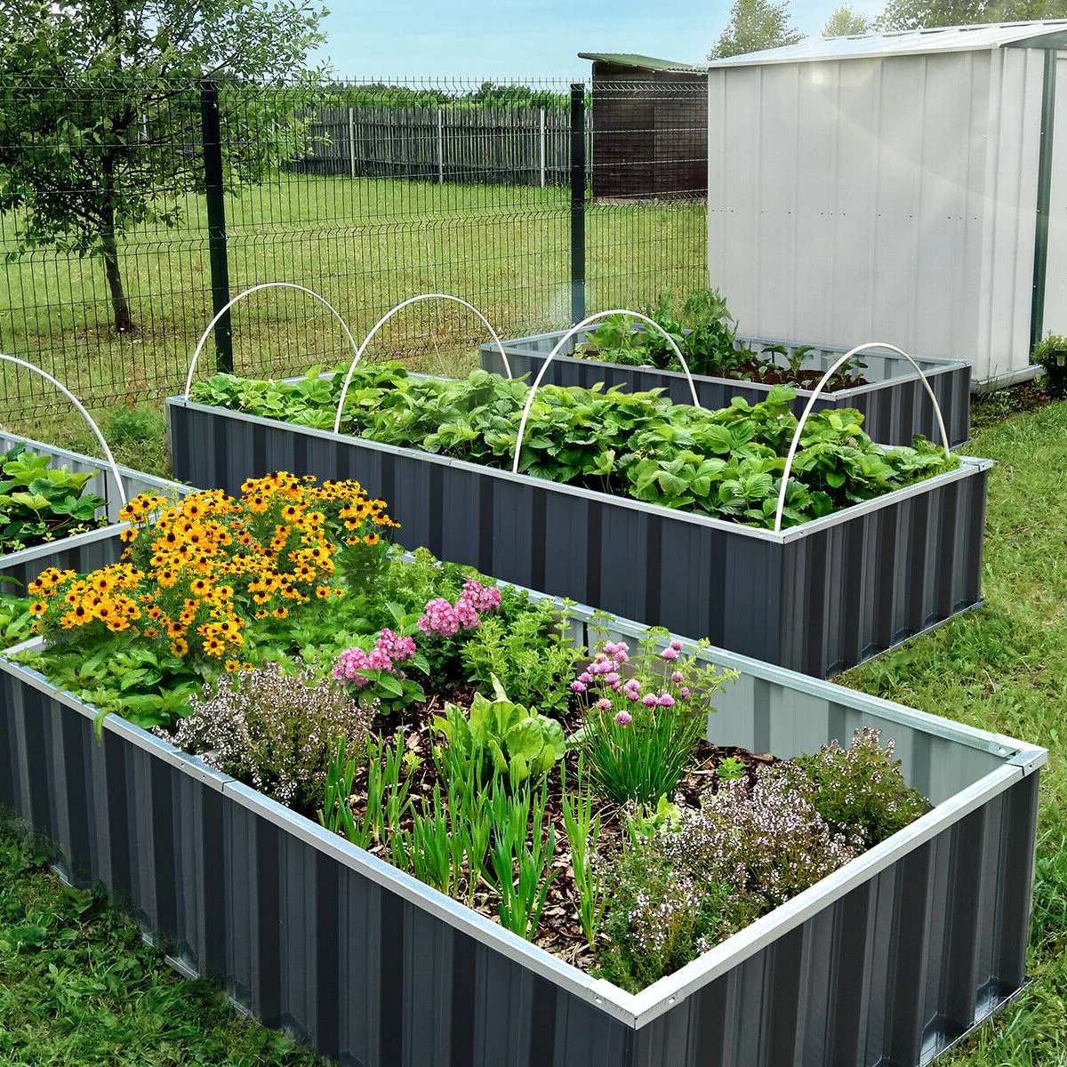 Elevated Garden Box for Flowers and Vegetables