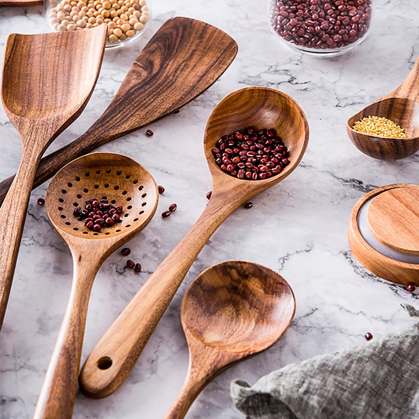 Artisan Teak Wood Cooking Utensils – Sustainable Kitchen Essentials