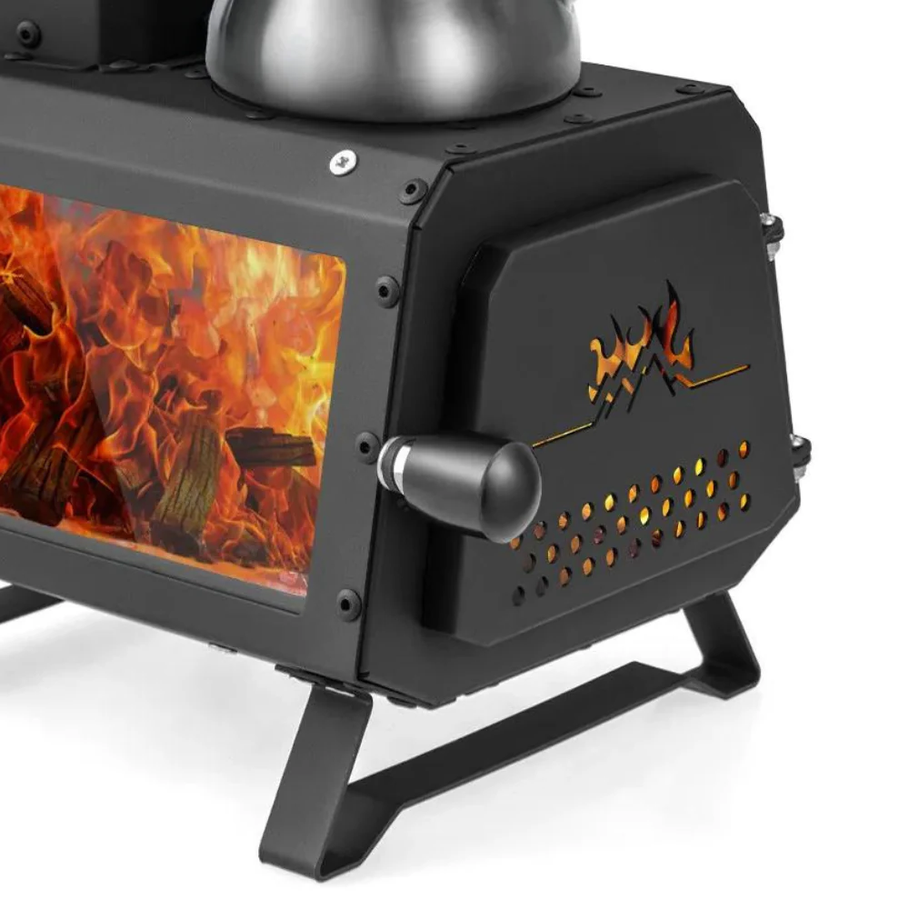 Compact Outdoor Wood Stove for Cooking and Heating