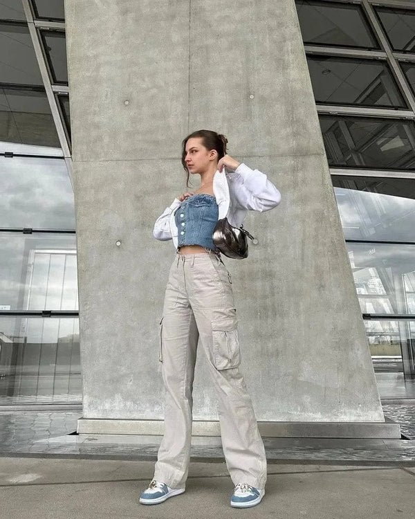 Versatile Cotton Blend Cargo Trousers for Everyday Wear