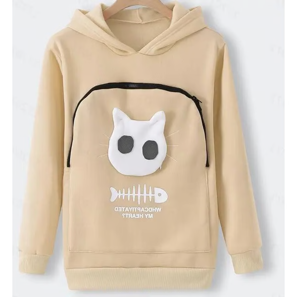 Cozy Companion Hoodie with Feline Pouch - A Must-Have for Cat Lovers