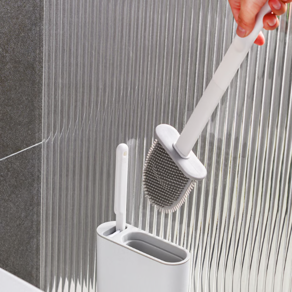 Stylish Wall-Mounted Toilet Cleaning Duo - Space Efficient!