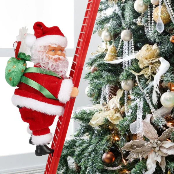 Animated Holiday Santa Climber for Festive Decor