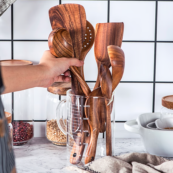Artisan Teak Wood Cooking Utensils – Sustainable Kitchen Essentials