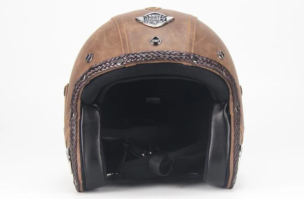 Classic Open Face Motorcycle Helmet with Protective Goggles