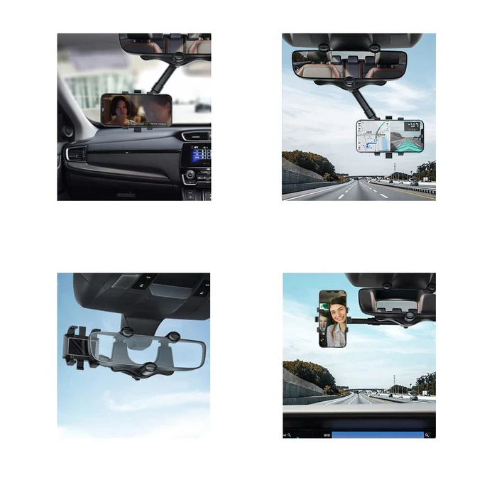 Versatile Car Phone Mount - 360° Adjustable Rearview Holder