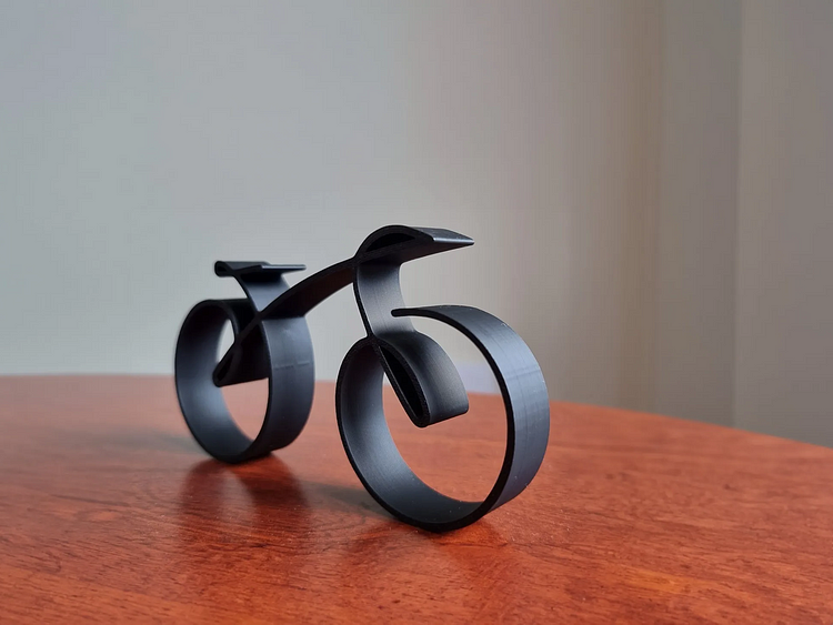 Sleek Bicycle Art Piece in Wireframe Design