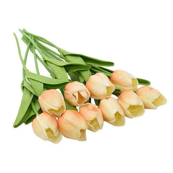 Vibrant 10-Pack Faux Tulip Blooms for Home Décor