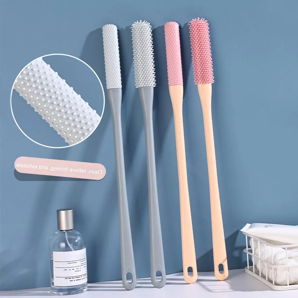 Precision Foot Care Brush Set with Long Handle - Gray