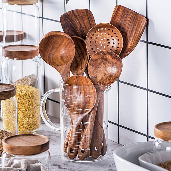 Artisan Teak Wood Cooking Utensils – Sustainable Kitchen Essentials
