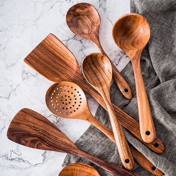Artisan Teak Wood Cooking Utensils – Sustainable Kitchen Essentials