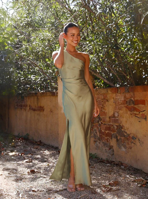 Chic Asymmetrical Dress with Alluring Slit