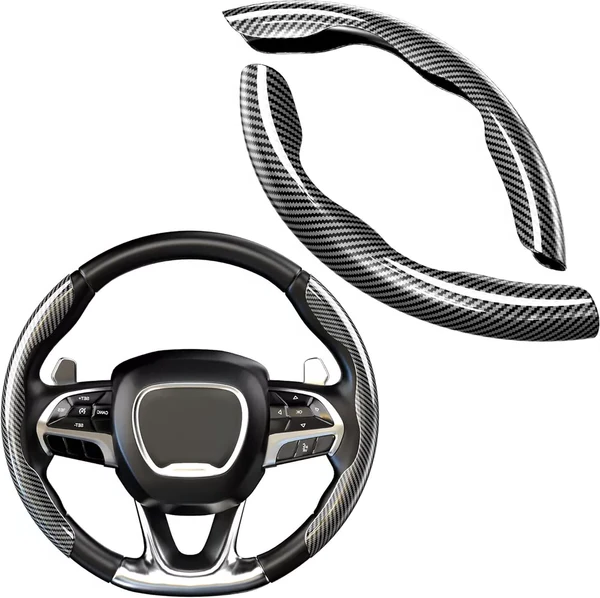 Sleek Carbon Fiber Steering Wheel Protector for Enhanced Comfort