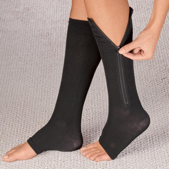 Zippered Supportive Compression Socks for Enhanced Comfort 20-30 mmHg