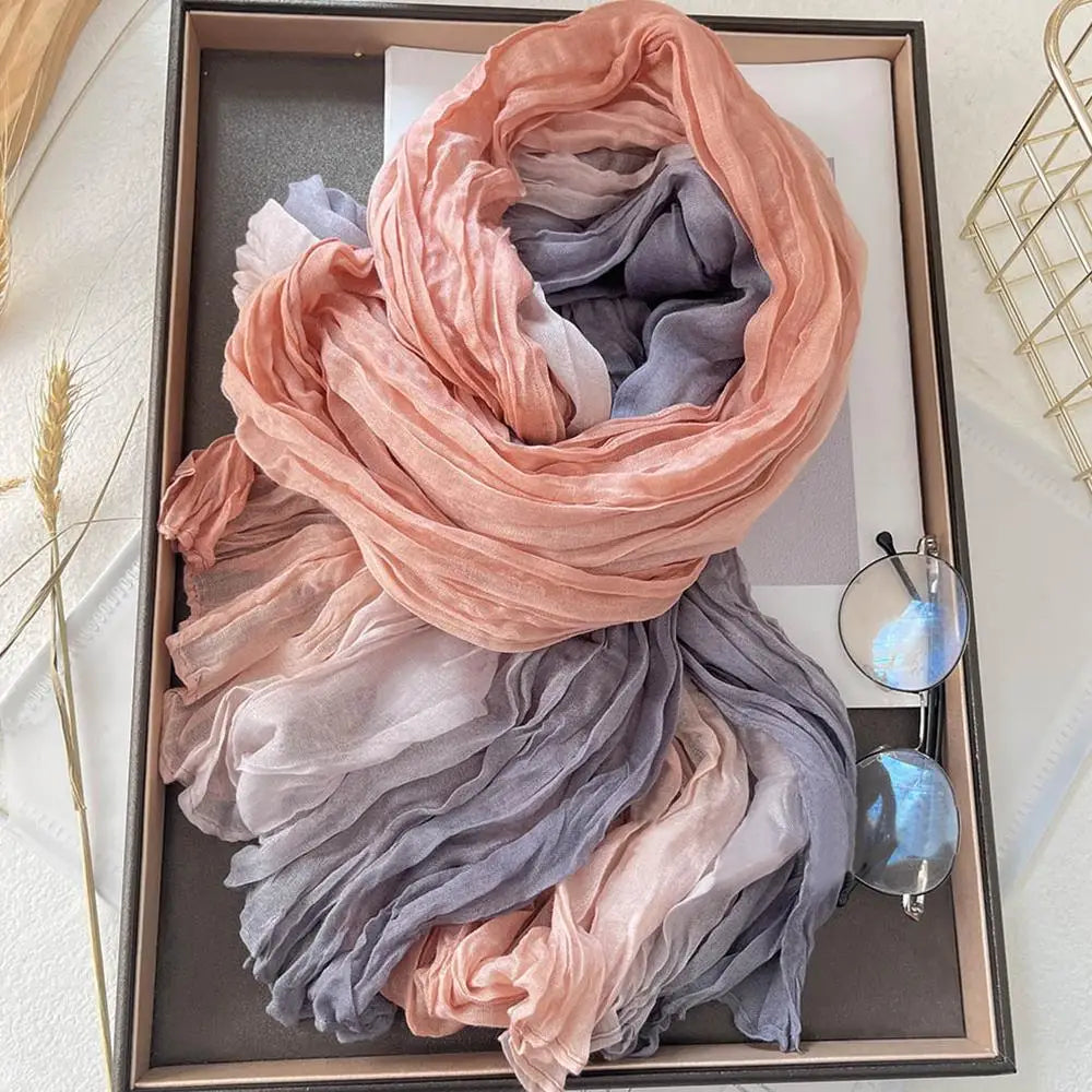 Chic Gradient Cotton Wrap for Winter Elegance
