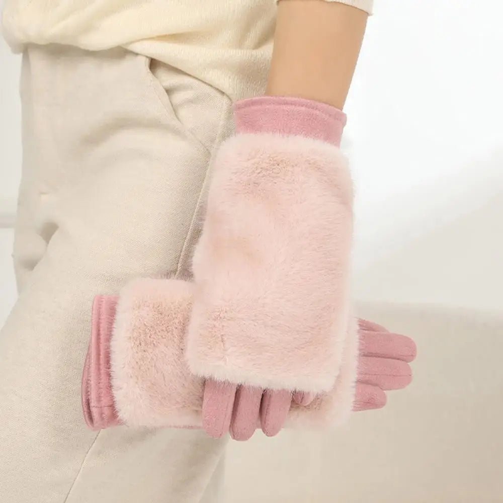 Chic Suede Winter Gloves with Touchscreen Capability