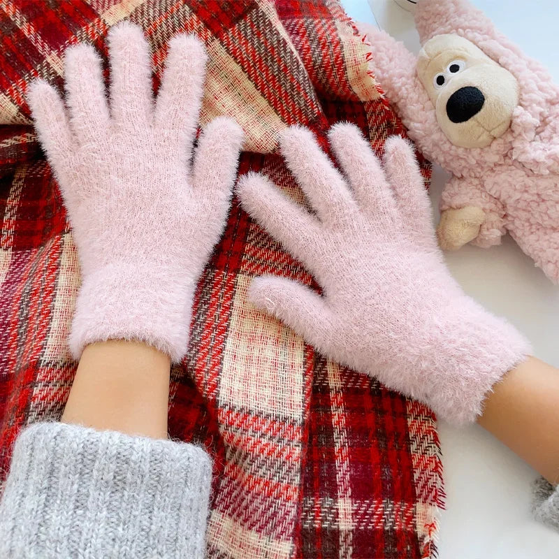 Luxurious Velvet Winter Mittens for Women