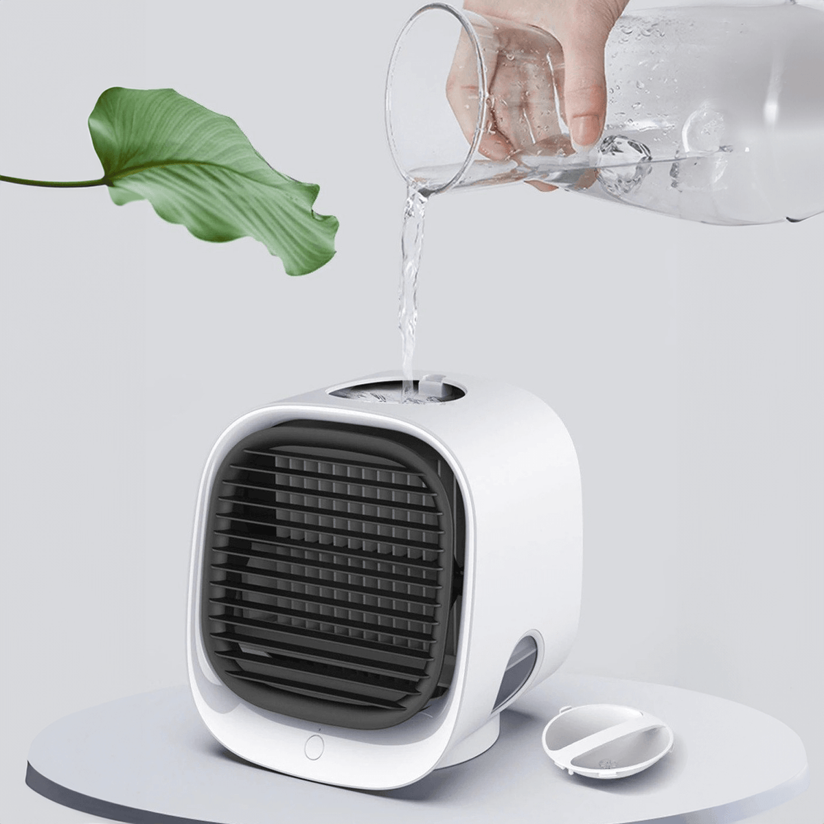 BreezeMate Compact Personal Air Cooling Unit - USB Fan with 3 Speeds & 7-Color Ambient Light