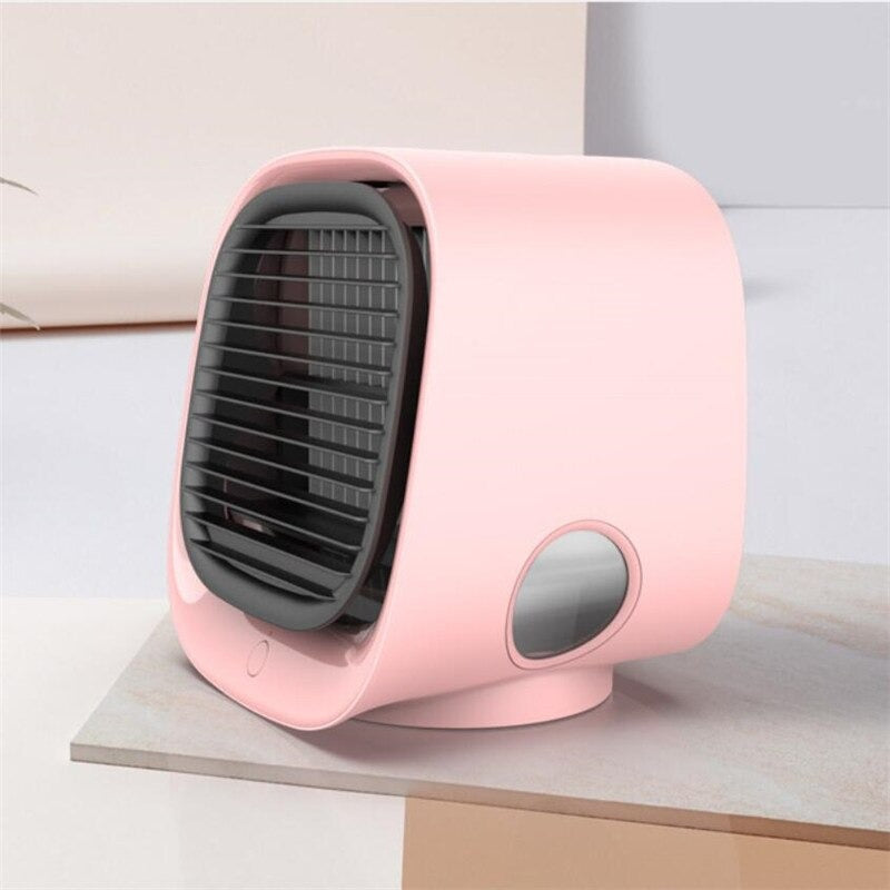 BreezeMate Compact Personal Air Cooling Unit - USB Fan with 3 Speeds & 7-Color Ambient Light