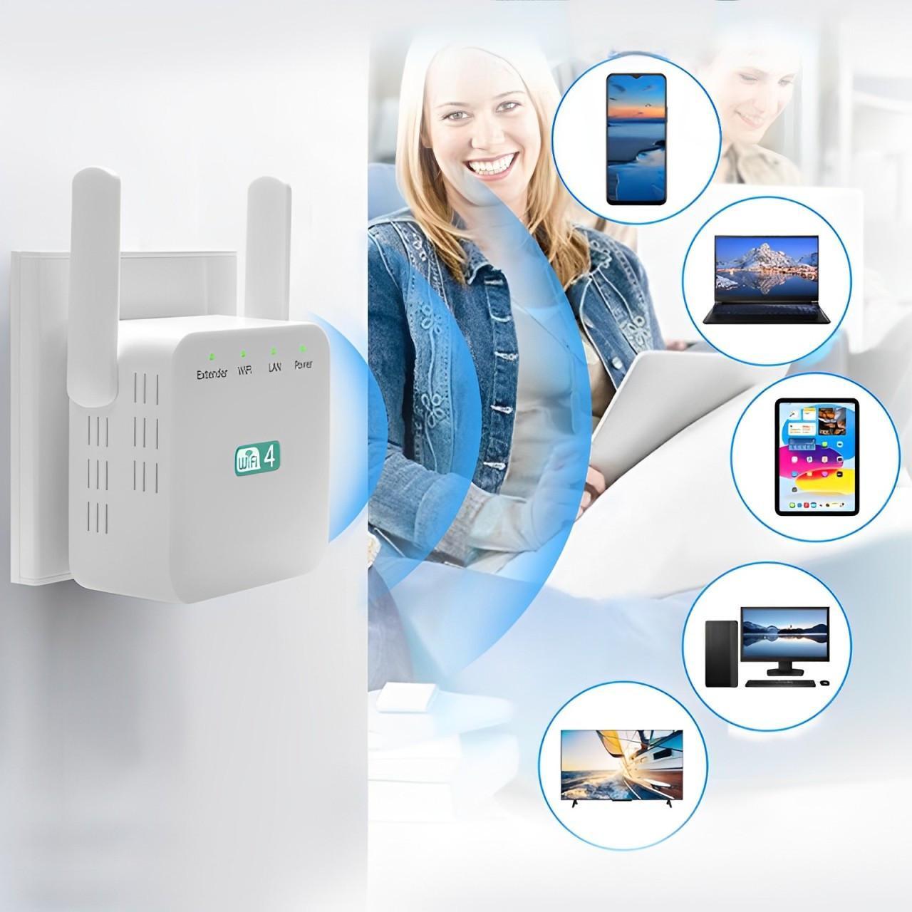HomeWave WiFi Booster – Dual-Band Signal Enhancer with Ethernet Port