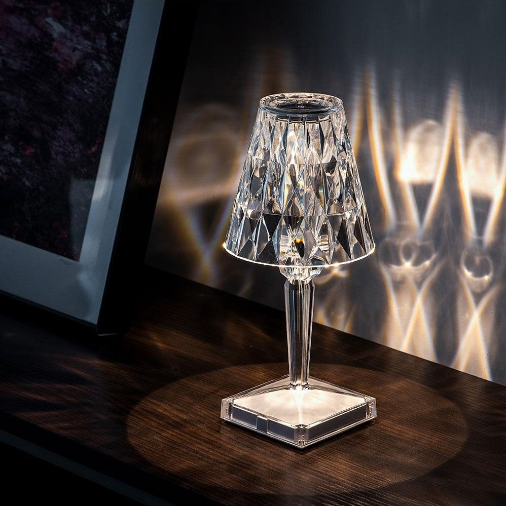 Touch-Controlled Crystal Lamp for Tables