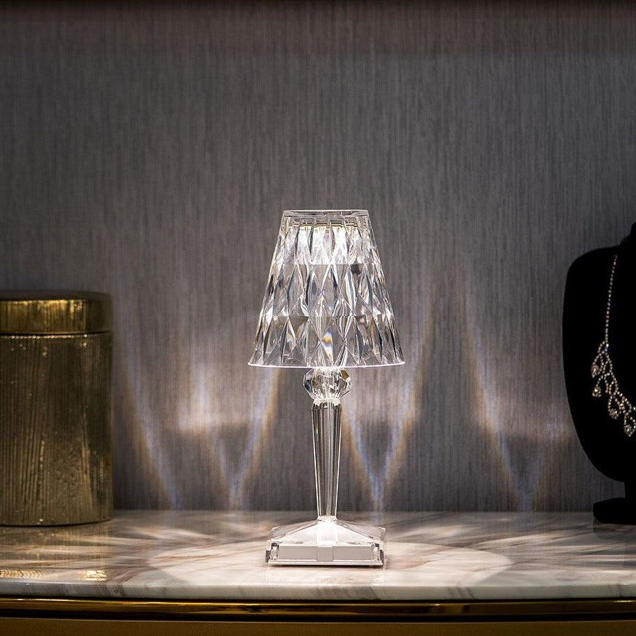 Touch-Controlled Crystal Lamp for Tables