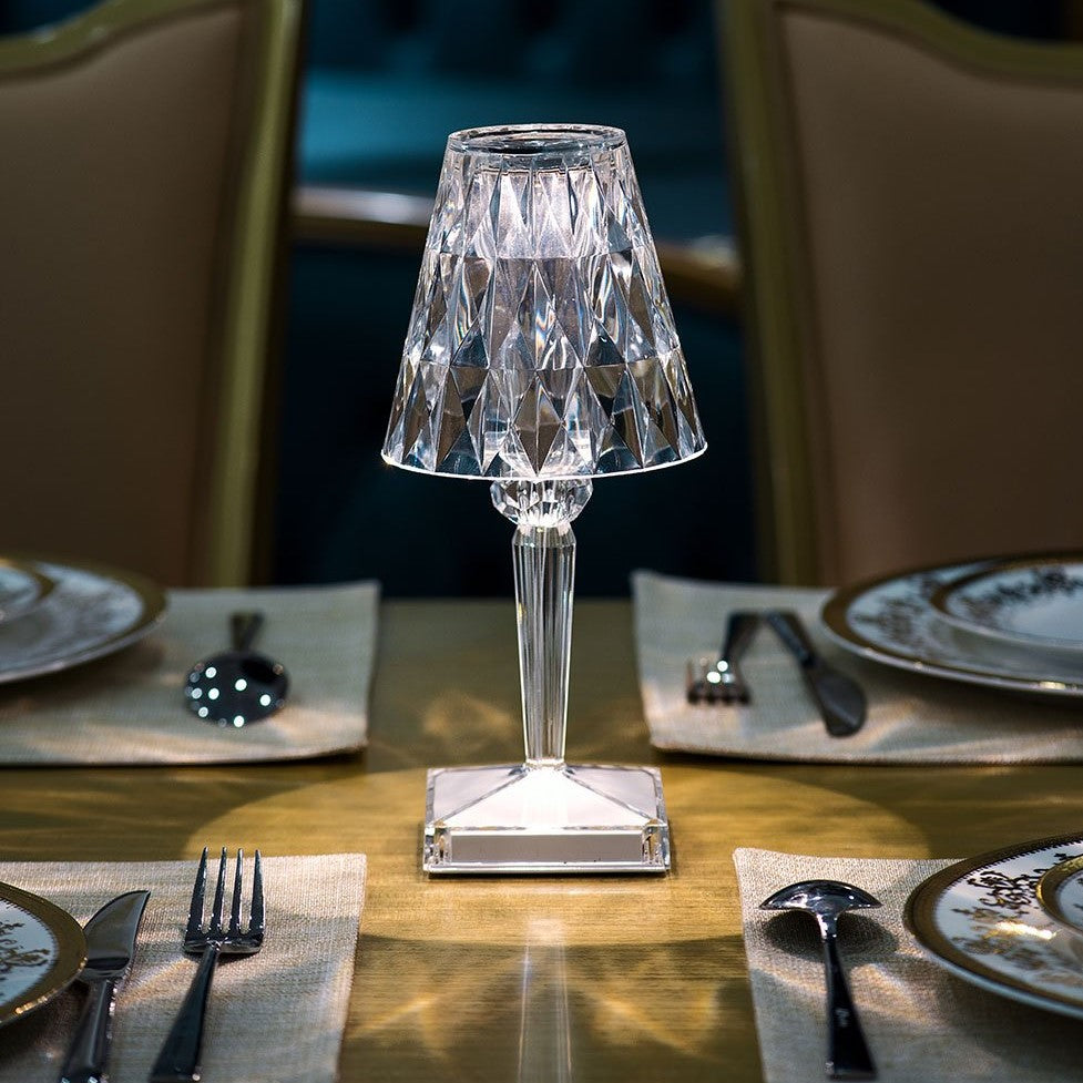 Touch-Controlled Crystal Lamp for Tables