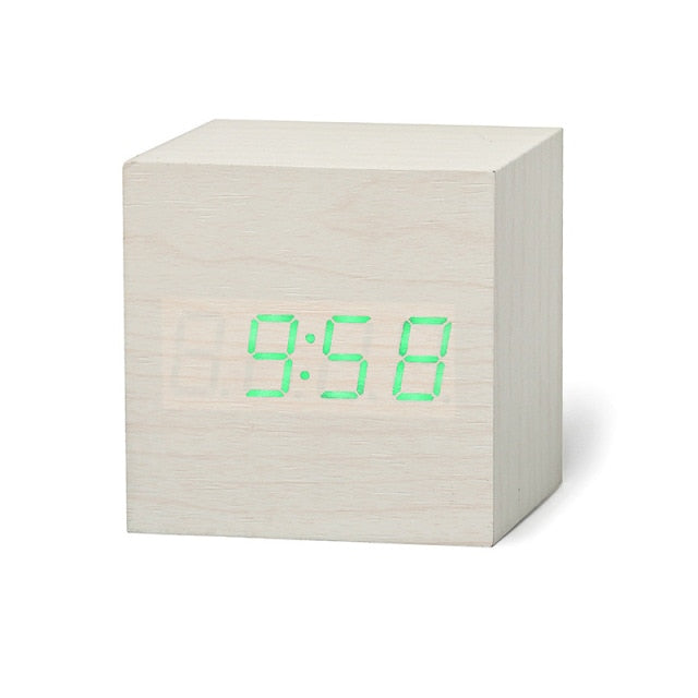 Cube-Shaped Digital Alarm Clock with LED Display