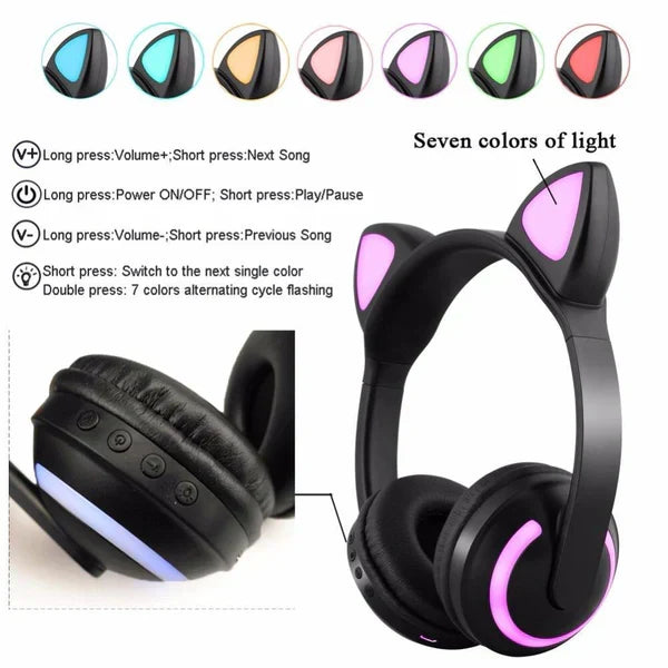Charming Cat-Inspired Bluetooth Headphones