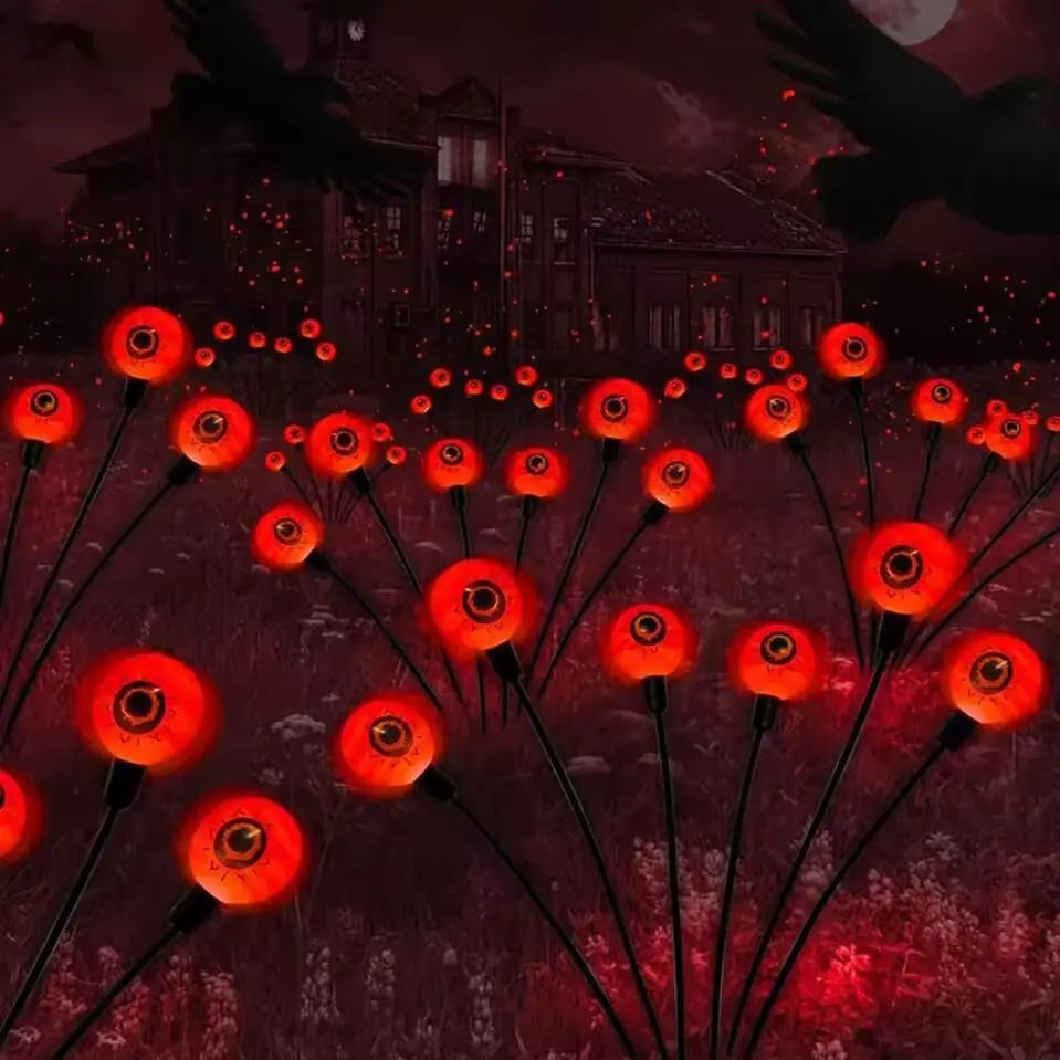 Spooky Solar-Powered Eyeball Garden Lights for Halloween