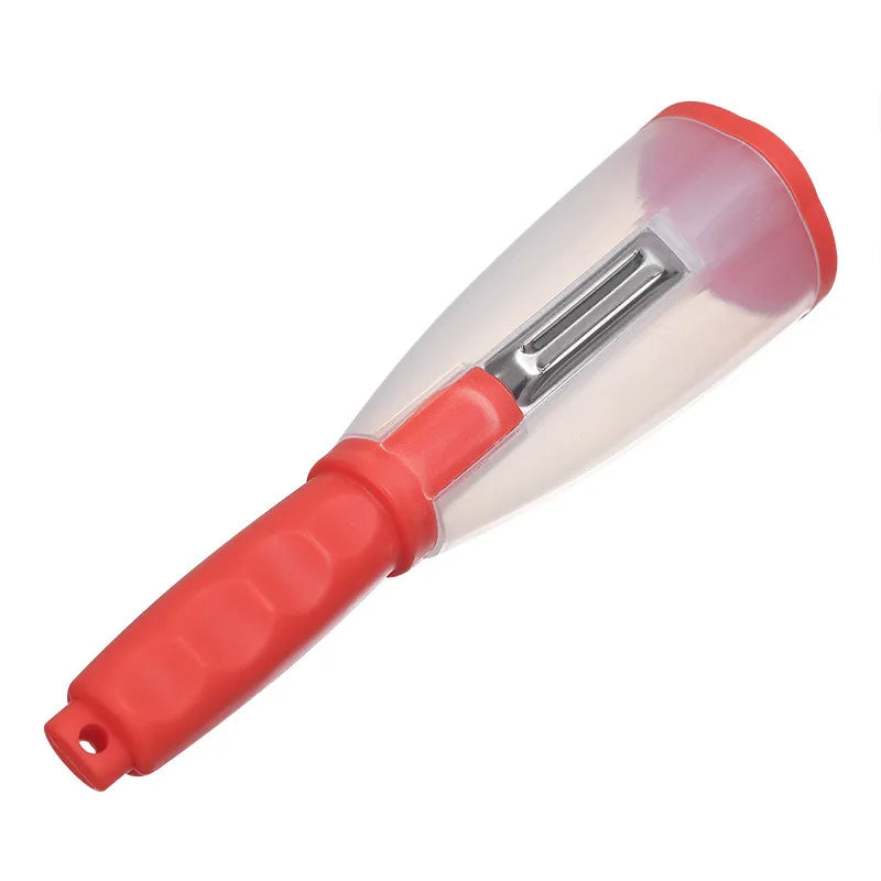 Versatile Fruit and Vegetable Peeler with Integrated Storage