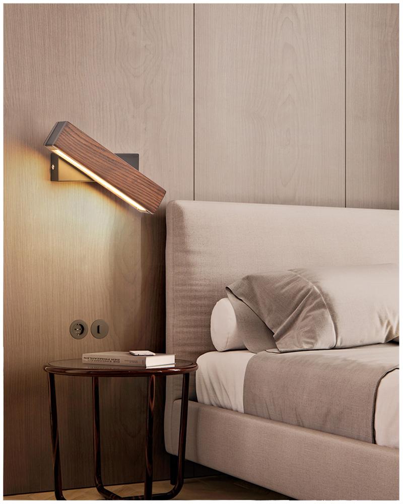 Rotating Twilight Pivot Wall Lamp – Wooden LED Light