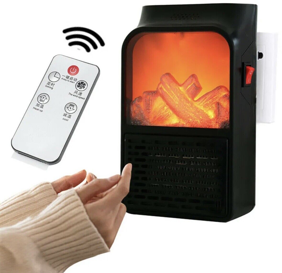 Compact 900W Electric Space Heater with Remote Control