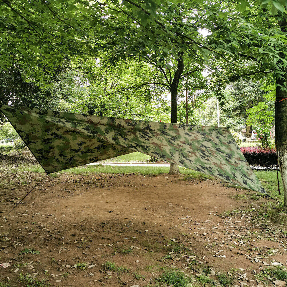 Compact Two-Person Camping Hammock with Protective Canopy