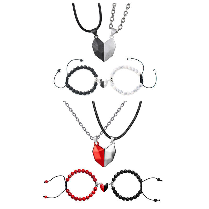 Magnetic Love Duo Necklace and Bracelet Set for Couples