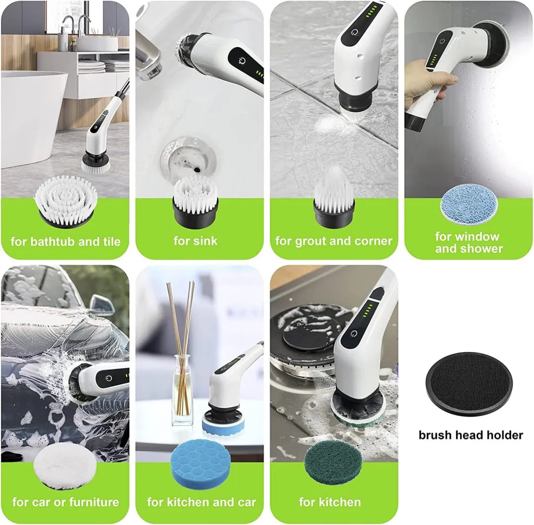 Cordless Power Cleaning Brush with 7 Interchangeable Heads