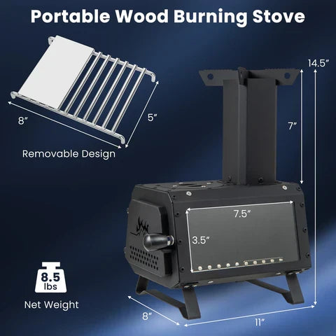 Compact Outdoor Wood Stove for Cooking and Heating