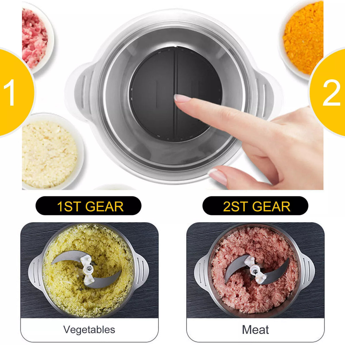 Effortless 2L Food Processor for Perfect Chopping