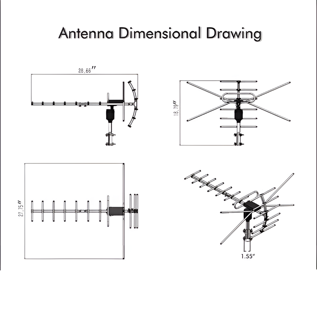 360° High Definition Outdoor Antenna for Uninterrupted Viewing