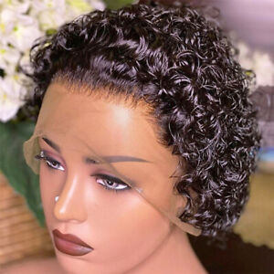 Chic Curly Pixie Bob Human Hair Lace Front Wig