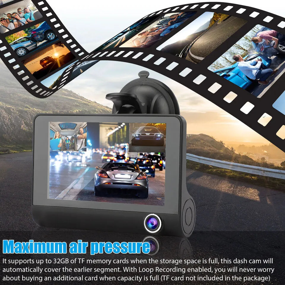 Advanced 4" HD Dual Camera Dashboard Recorder
