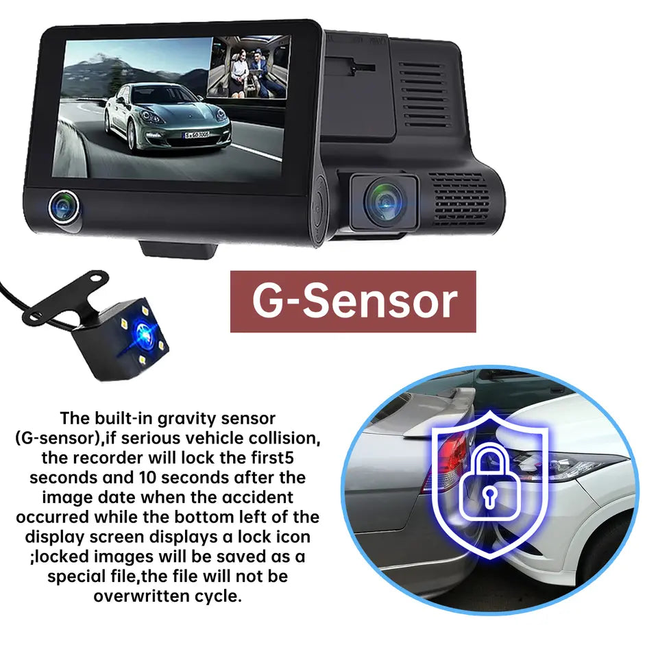 Advanced 4" HD Dual Camera Dashboard Recorder