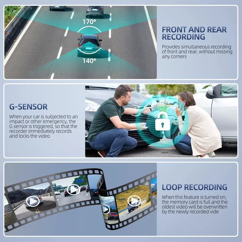 Advanced 4" HD Dual Camera Dashboard Recorder