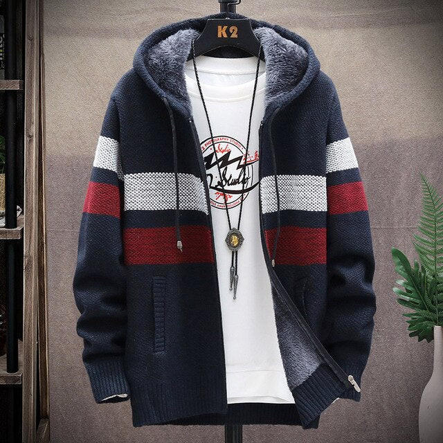 Chic Striped Winter Cardigan