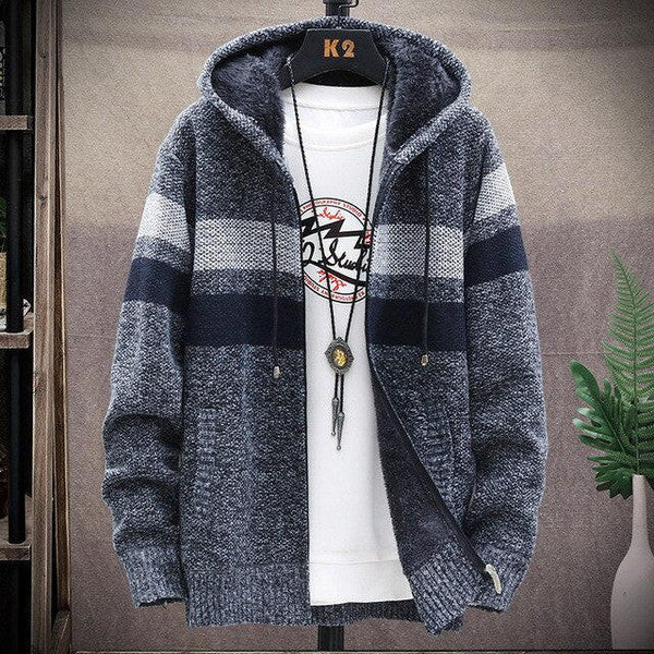 Chic Striped Winter Cardigan