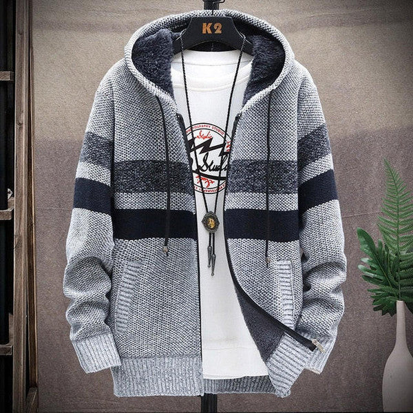 Chic Striped Winter Cardigan