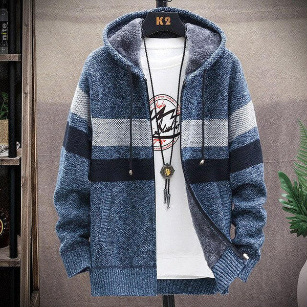 Chic Striped Winter Cardigan